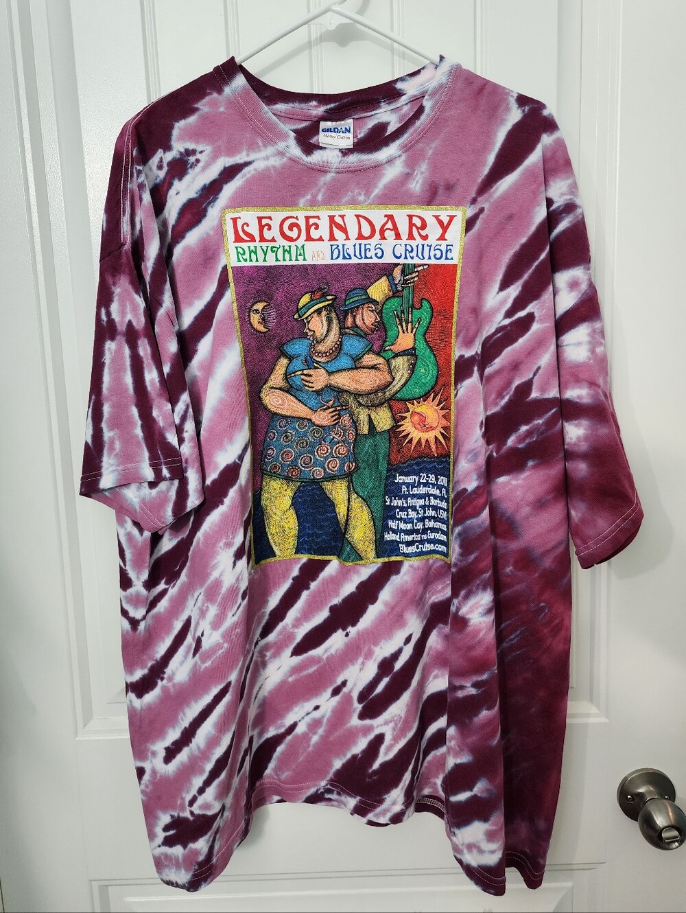 NEW! 2011 Legendary Rhythm & Blues Cruise Tie Dye Graphic Tee Shirt, Size XXL